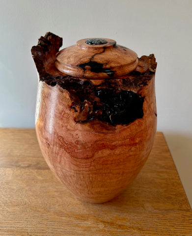 Cherry Burl Small Urn With Screw On Lid