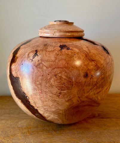 Cherry Burl Individual Size Urn With Screw On Lid