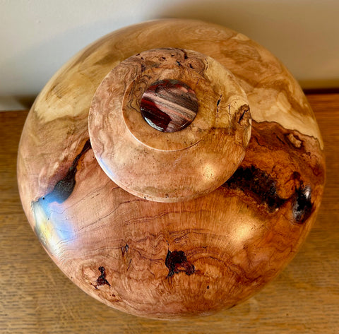 Cherry Burl Individual Size Urn With Screw On Lid