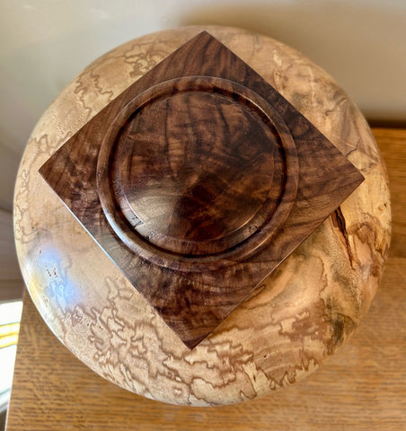 Exotic Looking Spalted Maple Individual Size Urn With Screw On Lid