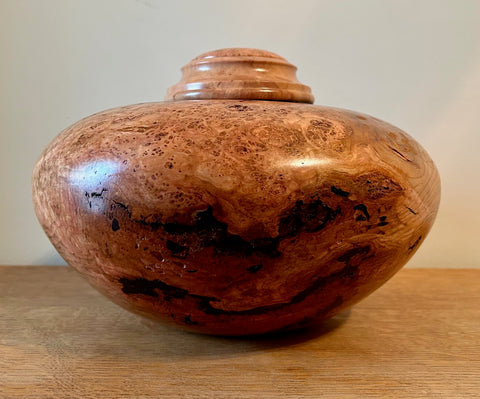 Cherry Lace Burl Individual Size Urn With Screw On Lid