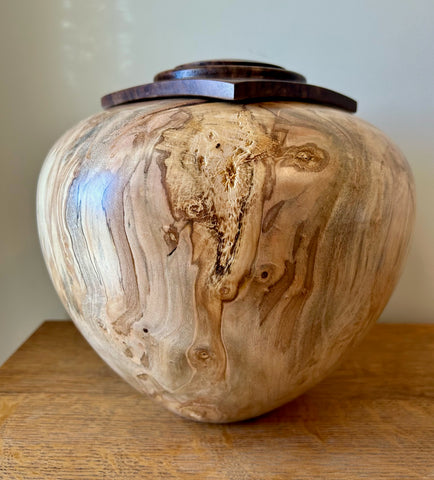 Exotic Looking Spalted Maple Individual Size Urn With Screw On Lid