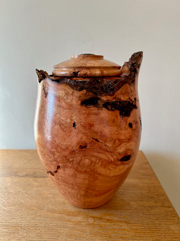 Cherry Burl Small Urn With Screw On Lid