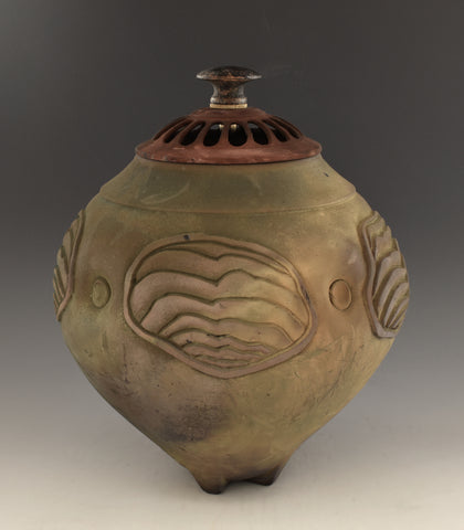 Stormy Sands Raku Style Companion Urn